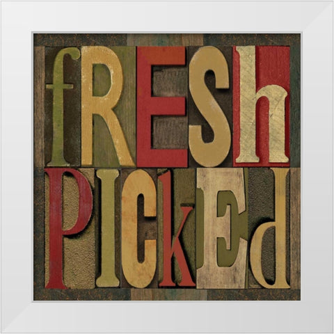 Printers Block Farm To Table III  White Modern Wood Framed Art Print by Reed, Tara