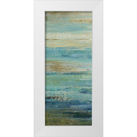 Blue Indigo Panel I  White Modern Wood Framed Art Print by Studio Nova