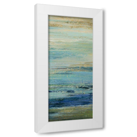 Blue Indigo Panel II  White Modern Wood Framed Art Print by Studio Nova