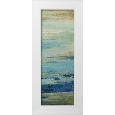 Blue Indigo Panel II  White Modern Wood Framed Art Print by Studio Nova