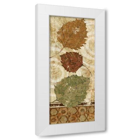 Golden Autumn Panel II  White Modern Wood Framed Art Print by Studio Nova