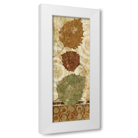 Golden Autumn Panel II  White Modern Wood Framed Art Print by Studio Nova