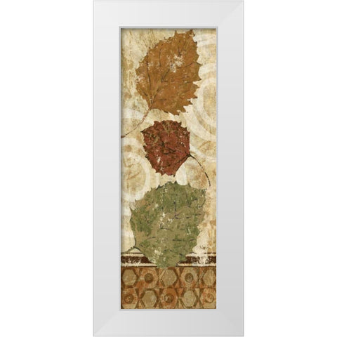 Golden Autumn Panel II  White Modern Wood Framed Art Print by Studio Nova