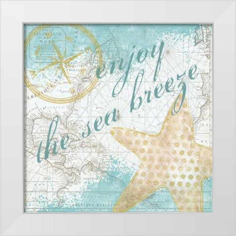 Look to the Sea II  White Modern Wood Framed Art Print by Reed, Tara