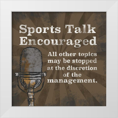 Sports Talk I  White Modern Wood Framed Art Print by Reed, Tara