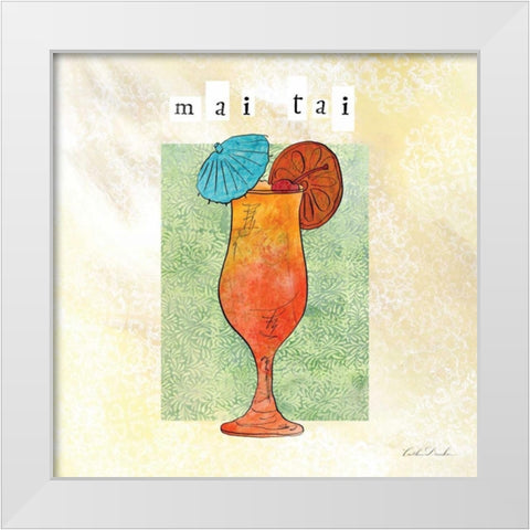 Tropical Cocktails IV  White Modern Wood Framed Art Print by Dundon, Caitlin