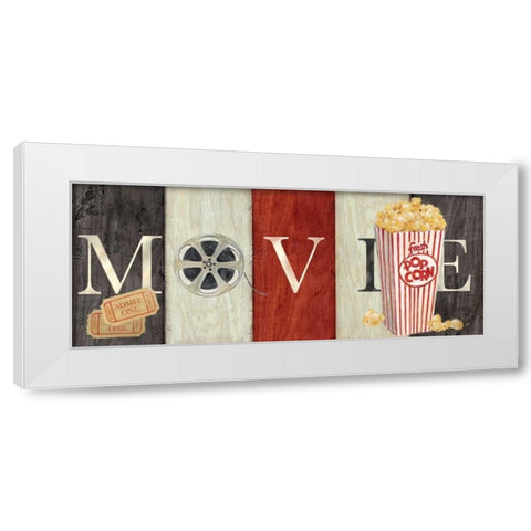 Movie Cinema Signs I  White Modern Wood Framed Art Print by Coulter, Cynthia