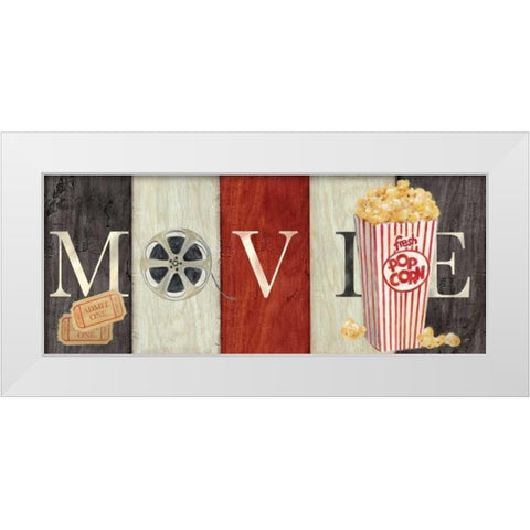 Movie Cinema Signs I  White Modern Wood Framed Art Print by Coulter, Cynthia