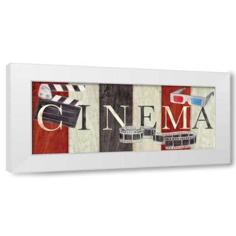 Movie Cinema Signs II  White Modern Wood Framed Art Print by Coulter, Cynthia