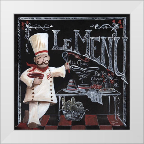 Chalkboard Chefs I  White Modern Wood Framed Art Print by Tre Sorelle Studios