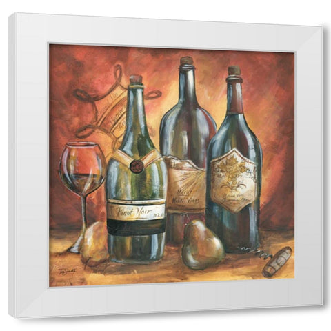 Red and Gold Wine I  White Modern Wood Framed Art Print by Tre Sorelle Studios