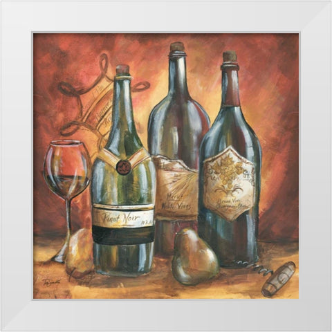 Red and Gold Wine I  White Modern Wood Framed Art Print by Tre Sorelle Studios