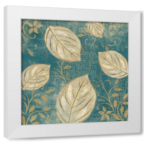 Leaf Toss Mix I  White Modern Wood Framed Art Print by Lyon, Rebecca