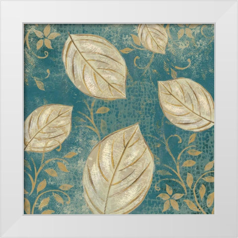 Leaf Toss Mix I  White Modern Wood Framed Art Print by Lyon, Rebecca