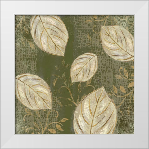 Leaf Toss Mix II  White Modern Wood Framed Art Print by Lyon, Rebecca