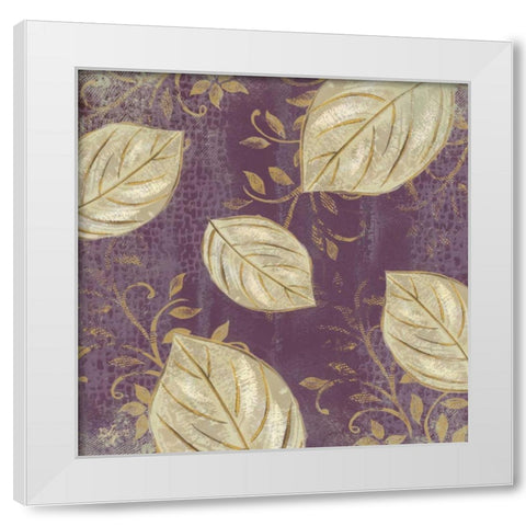 Leaf Toss Mix III  White Modern Wood Framed Art Print by Lyon, Rebecca