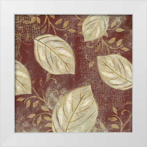 Leaf Toss Mix IV  White Modern Wood Framed Art Print by Lyon, Rebecca