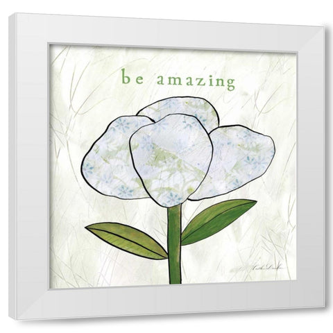 Paper Flower IV  White Modern Wood Framed Art Print by Dundon, Caitlin