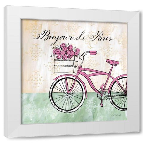 Bonjour de Paris II  White Modern Wood Framed Art Print by Dundon, Caitlin