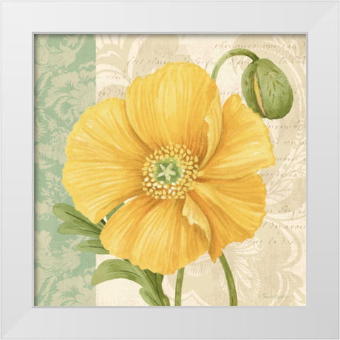 Pastel Poppies I White Modern Wood Framed Art Print by Gladding, Pamela