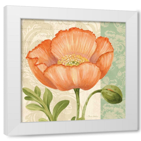 Pastel Poppies II White Modern Wood Framed Art Print by Gladding, Pamela