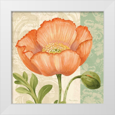 Pastel Poppies II White Modern Wood Framed Art Print by Gladding, Pamela