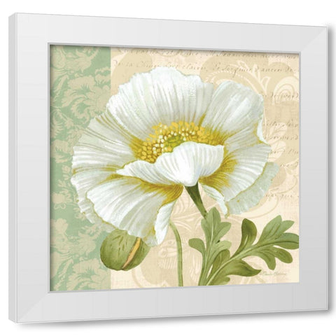 Pastel Poppies III White Modern Wood Framed Art Print by Gladding, Pamela