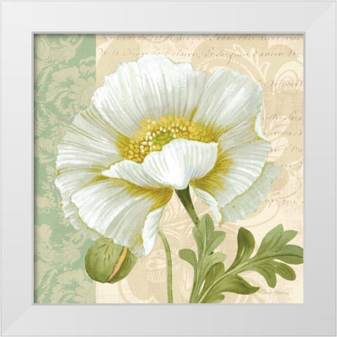 Pastel Poppies III White Modern Wood Framed Art Print by Gladding, Pamela