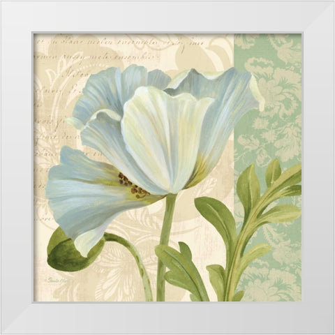 Pastel Poppies IV White Modern Wood Framed Art Print by Gladding, Pamela
