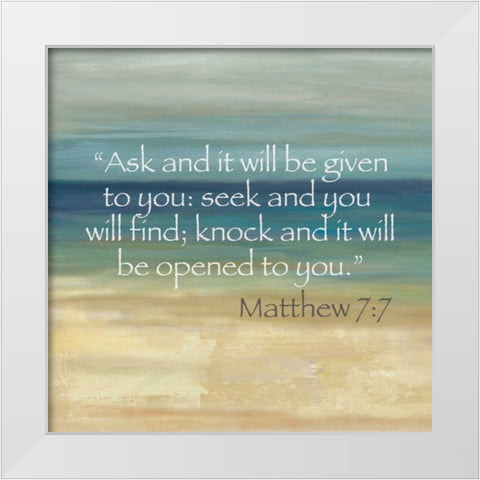 Navy Blue Horizons Scripture II White Modern Wood Framed Art Print by Coulter, Cynthia