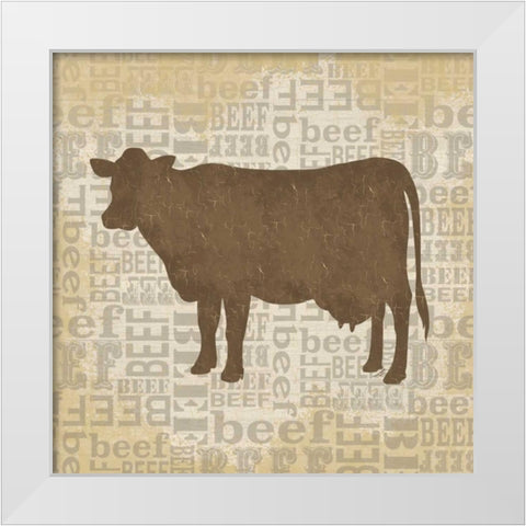 Farm Animals IV White Modern Wood Framed Art Print by Reed, Tara
