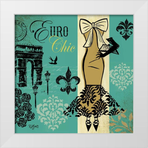 Euro Chic II White Modern Wood Framed Art Print by Lyon, Rebecca