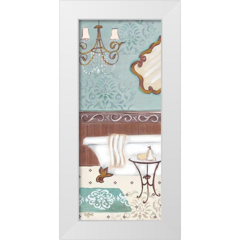 Fancy Bath Panel II White Modern Wood Framed Art Print by Lyon, Rebecca