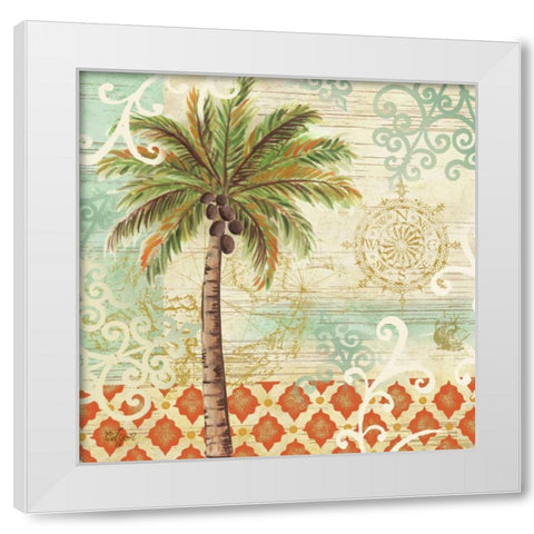 Spice Palms I White Modern Wood Framed Art Print by Lyon, Rebecca