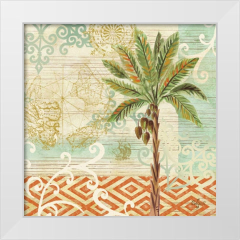 Spice Palms II White Modern Wood Framed Art Print by Lyon, Rebecca