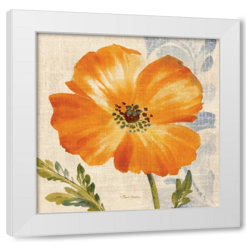 Watercolor Poppies III White Modern Wood Framed Art Print by Gladding, Pamela