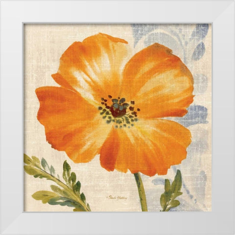 Watercolor Poppies III White Modern Wood Framed Art Print by Gladding, Pamela