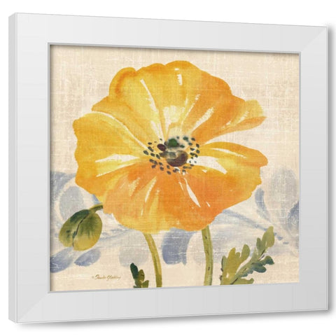 Watercolor Poppies VI White Modern Wood Framed Art Print by Gladding, Pamela