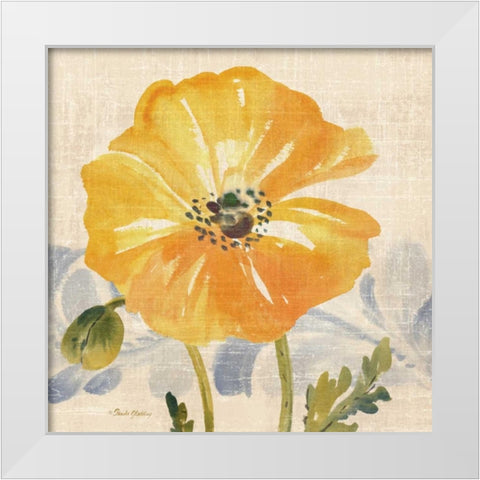 Watercolor Poppies VI White Modern Wood Framed Art Print by Gladding, Pamela