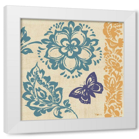 Blue Indigo Butterfly II White Modern Wood Framed Art Print by Studio Nova