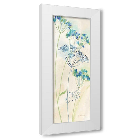 Indigo Wildflowers Panel I White Modern Wood Framed Art Print by Coulter, Cynthia