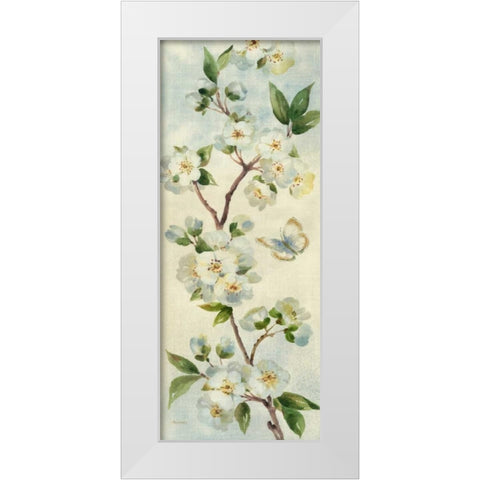 Cherry Bloom Panel I White Modern Wood Framed Art Print by Gladding, Pamela