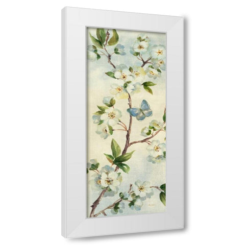 Cherry Bloom Panel II White Modern Wood Framed Art Print by Gladding, Pamela