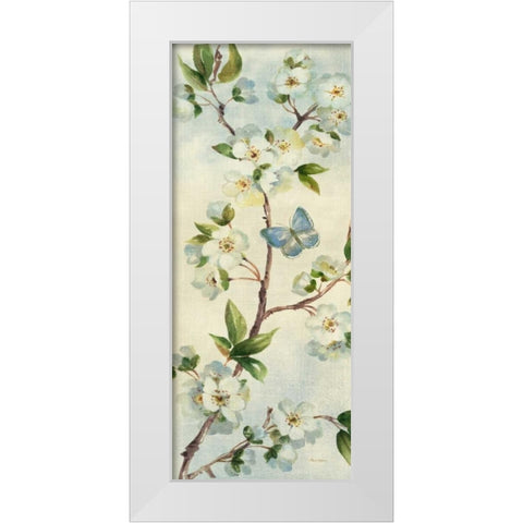 Cherry Bloom Panel II White Modern Wood Framed Art Print by Gladding, Pamela