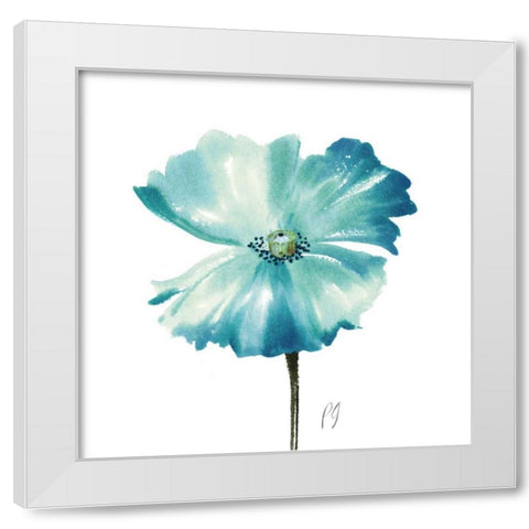 Poppies Tempo II White Modern Wood Framed Art Print by Gladding, Pamela