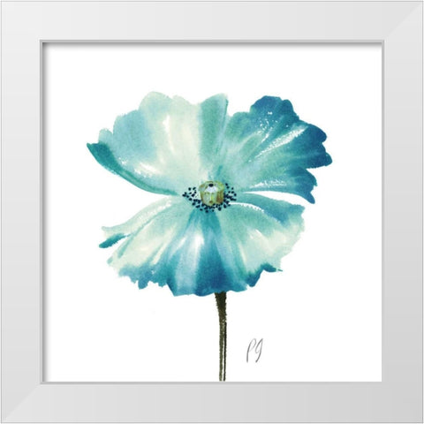 Poppies Tempo II White Modern Wood Framed Art Print by Gladding, Pamela