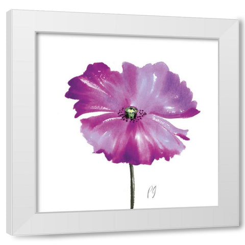 Poppies Tempo III White Modern Wood Framed Art Print by Gladding, Pamela