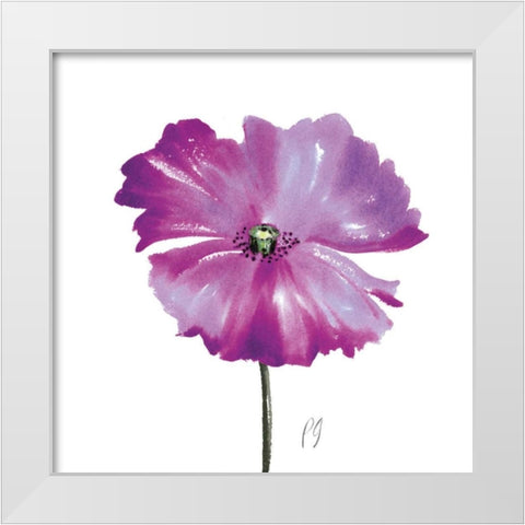 Poppies Tempo III White Modern Wood Framed Art Print by Gladding, Pamela