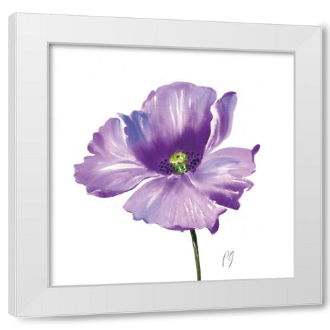 Poppies Tempo IV White Modern Wood Framed Art Print by Gladding, Pamela