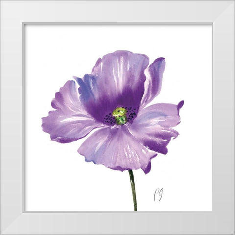 Poppies Tempo IV White Modern Wood Framed Art Print by Gladding, Pamela